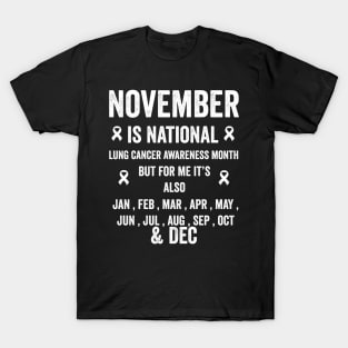 November is national lung cancer awareness month but for me - lung cancer support T-Shirt